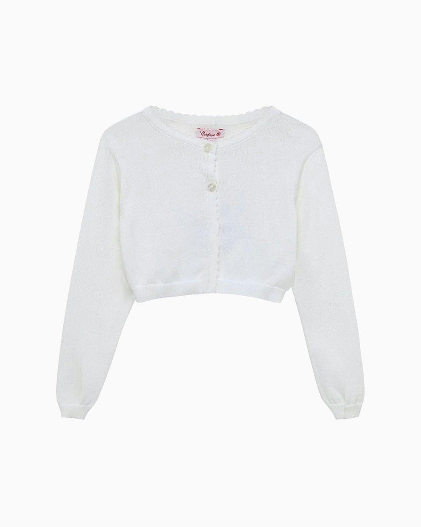Sophie Cropped Cardigan in White