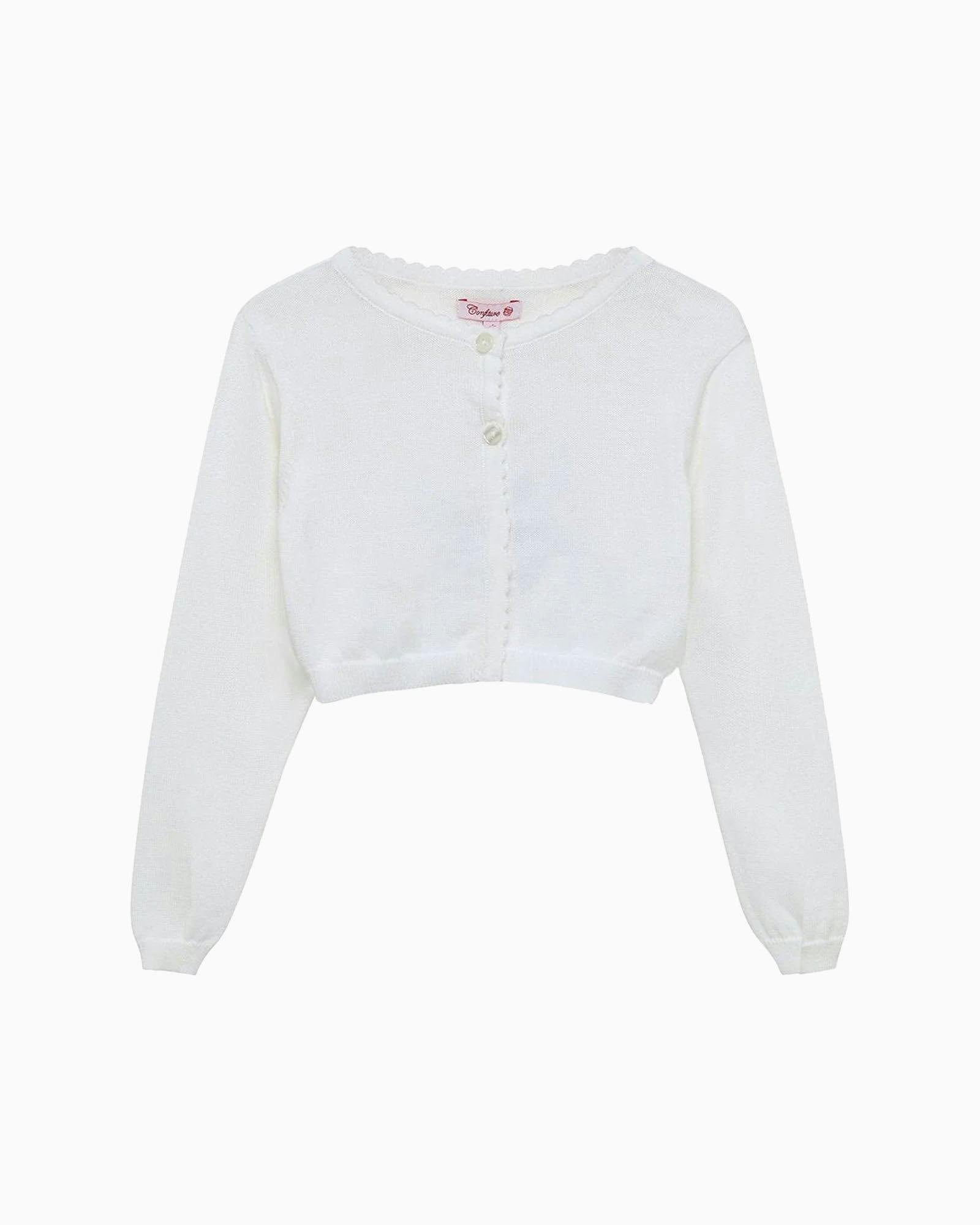 Sophie Cropped Cardigan in White