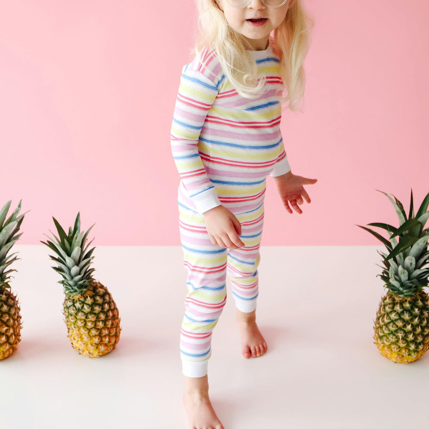 Rainbow Stripe 2-piece Pajama