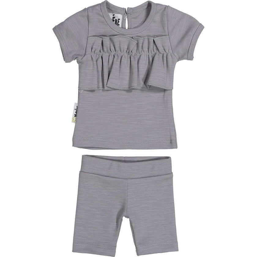 Chest Ruffle 2-Piece Top & Short Set