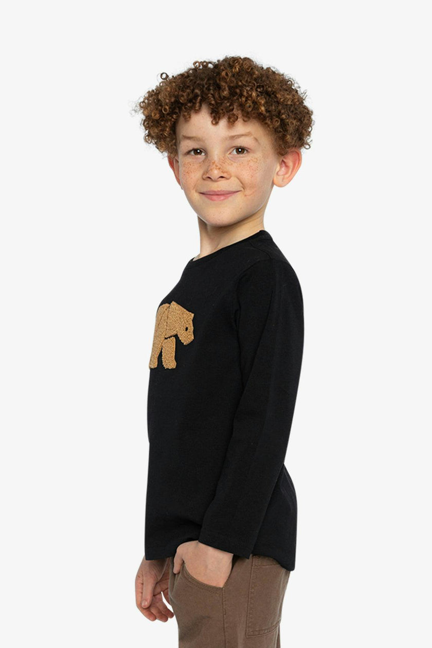 Organic Cotton Jersey T-Shirt Black and Beige