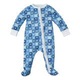 Block Hearts Zip Baby Onesie
