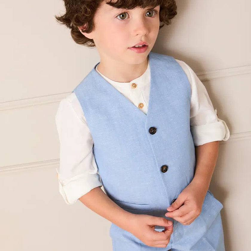 Plain Waistcoat in Sky Blue (4- 10yrs)
