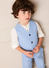 Plain Waistcoat in Sky Blue (4- 10yrs)