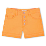 Orange Pop Denim Sequin Pocket Shorts