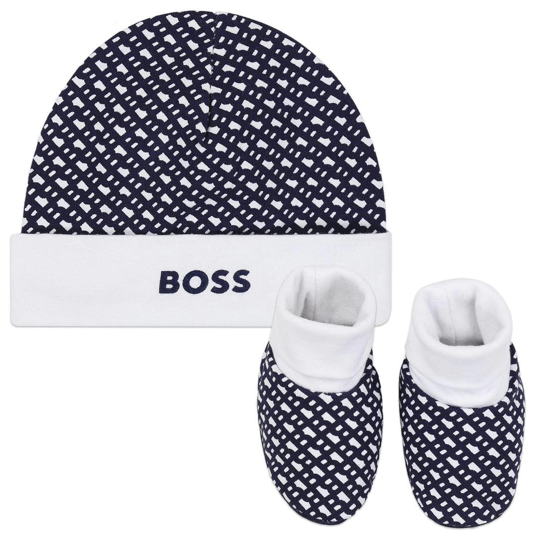 Navy Blue Hat and Booties Set
