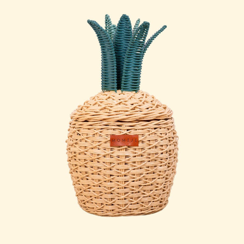 Handcrafted - Pineapple Storage Basket Natural (Small) - Rattan Wicker