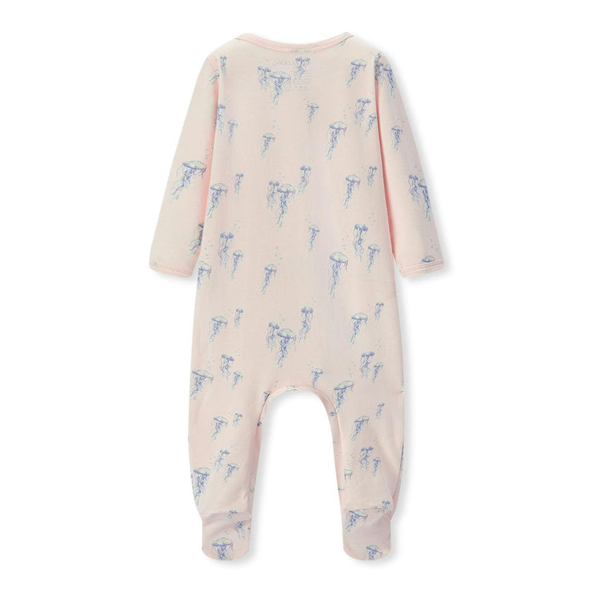 Sunset Jellyfish Cotton Stretch Zipper Footed Romper