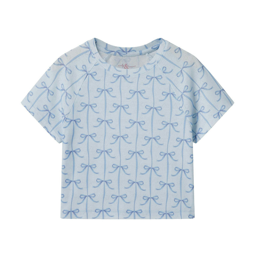 Tween Girls Pajama Set | Bow Stripe
