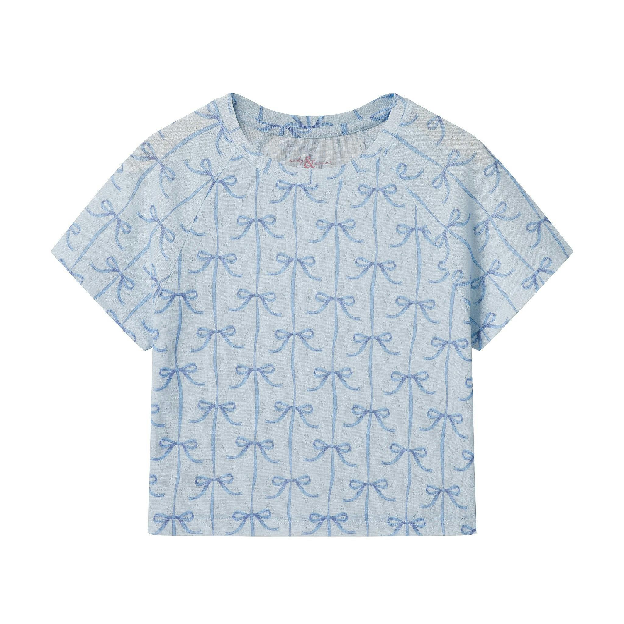 Tween Girls Pajama Set | Bow Stripe