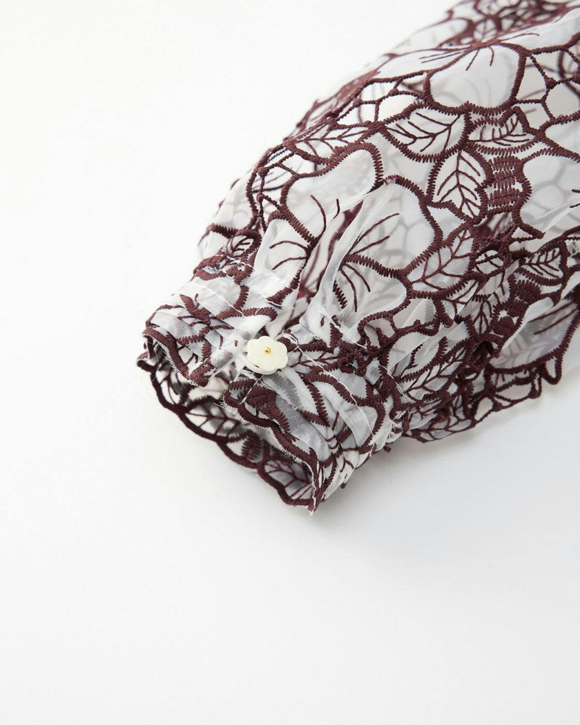 Chelsea Cotton Embroidered Dress, Wine