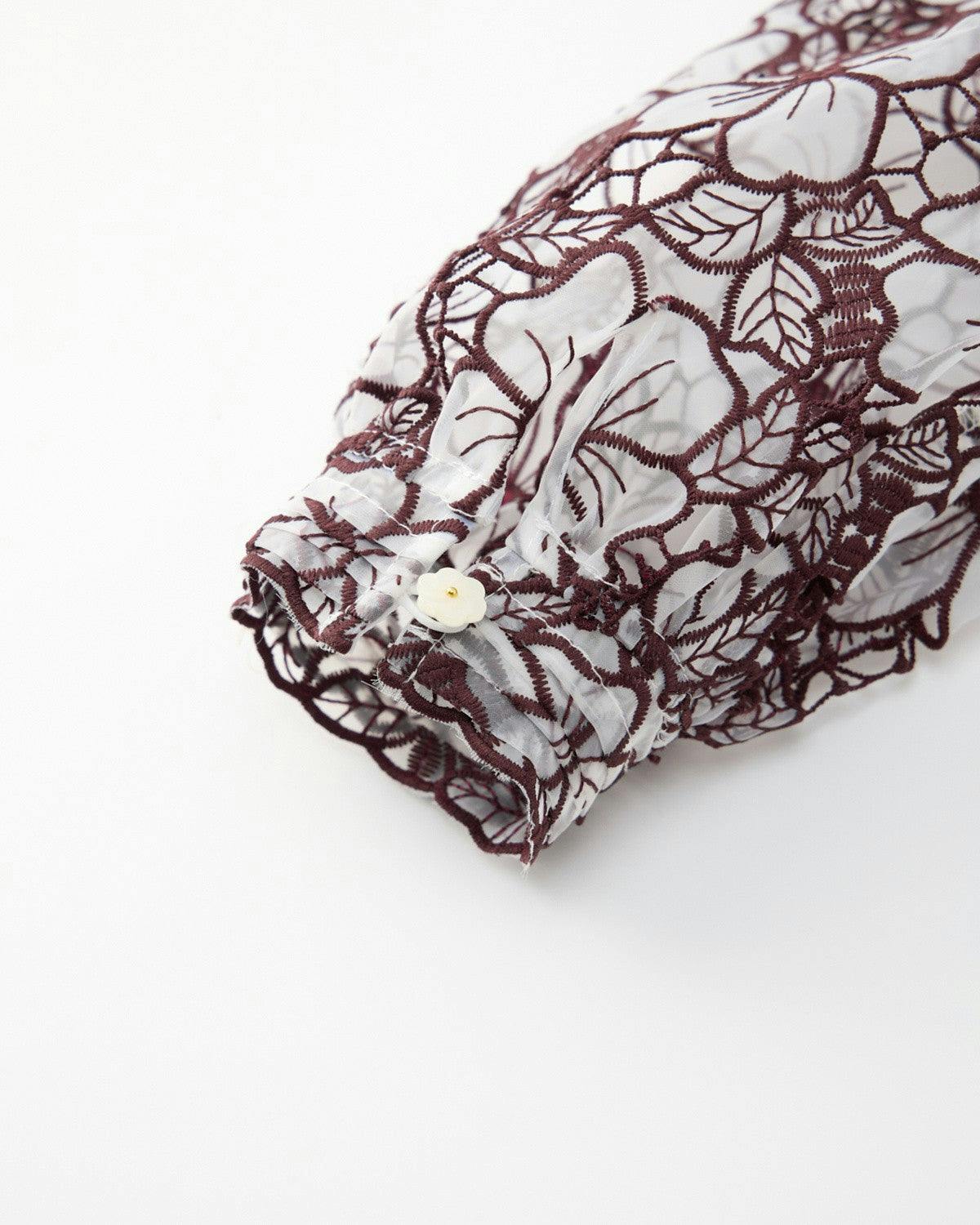 Chelsea Cotton Embroidered Dress, Wine