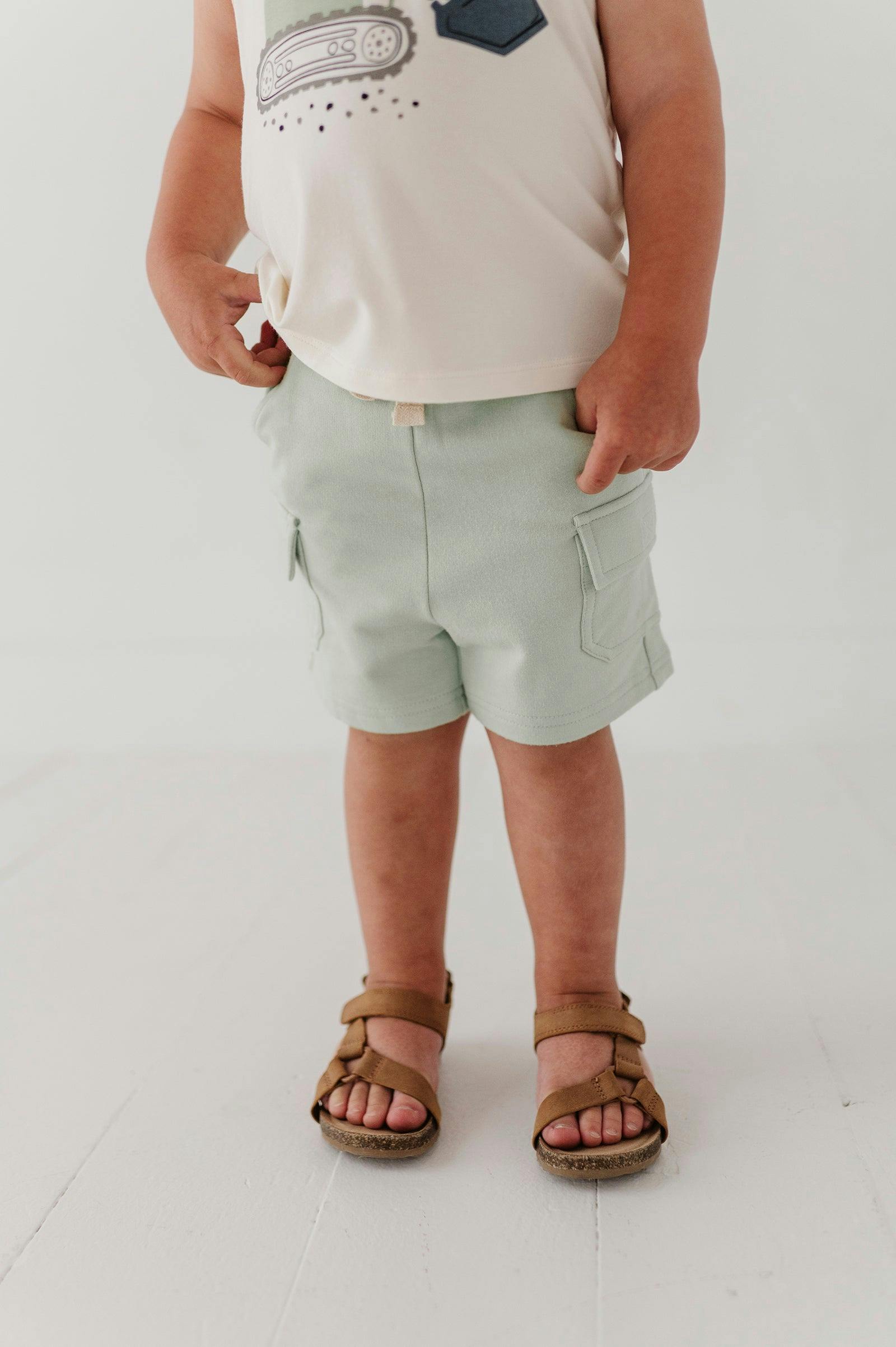 Boys Cargo Shorts in Summer Green