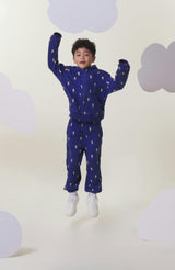Soft Fleece Zip Up, Navy Lightning