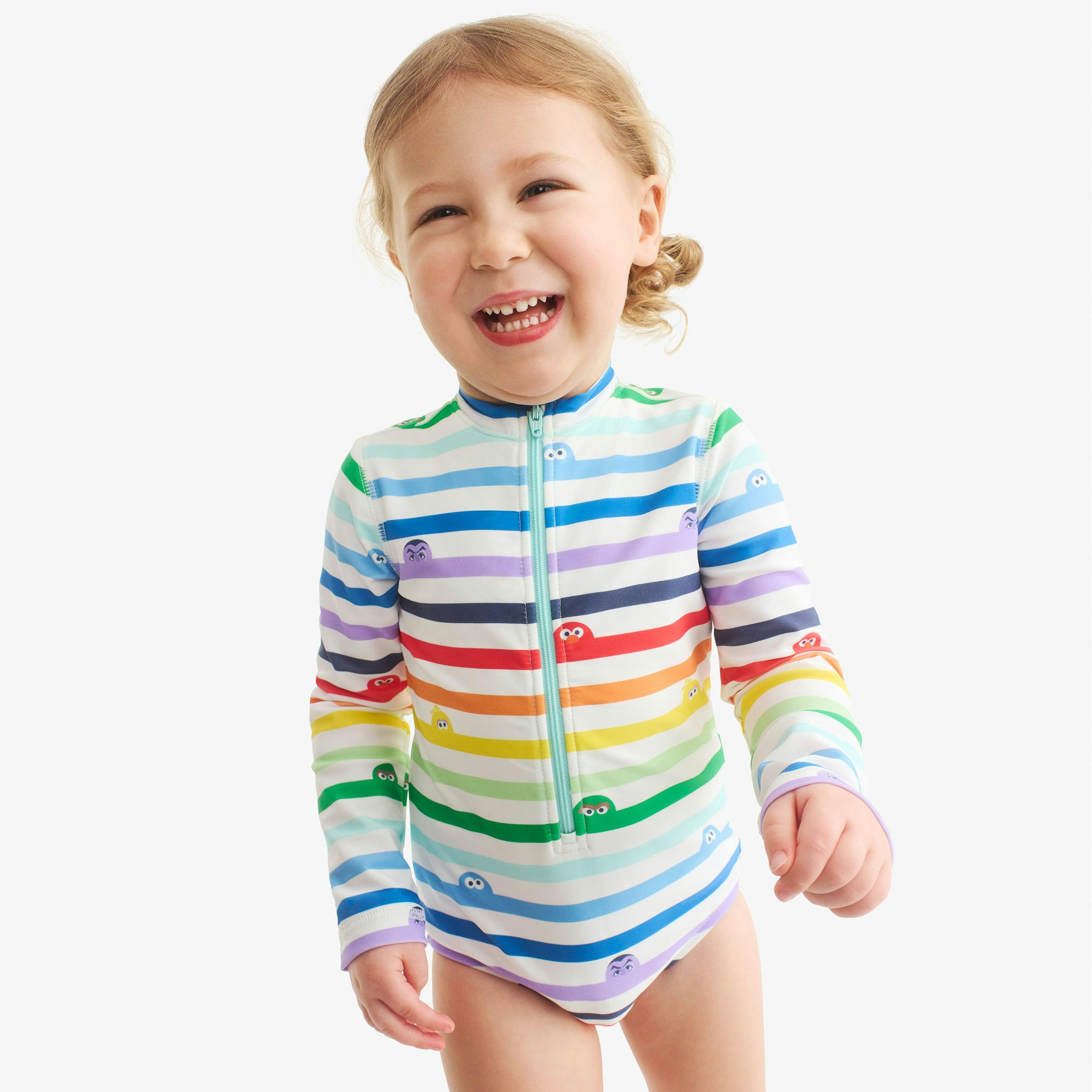 Kids Sesame Street one-piece rash guard