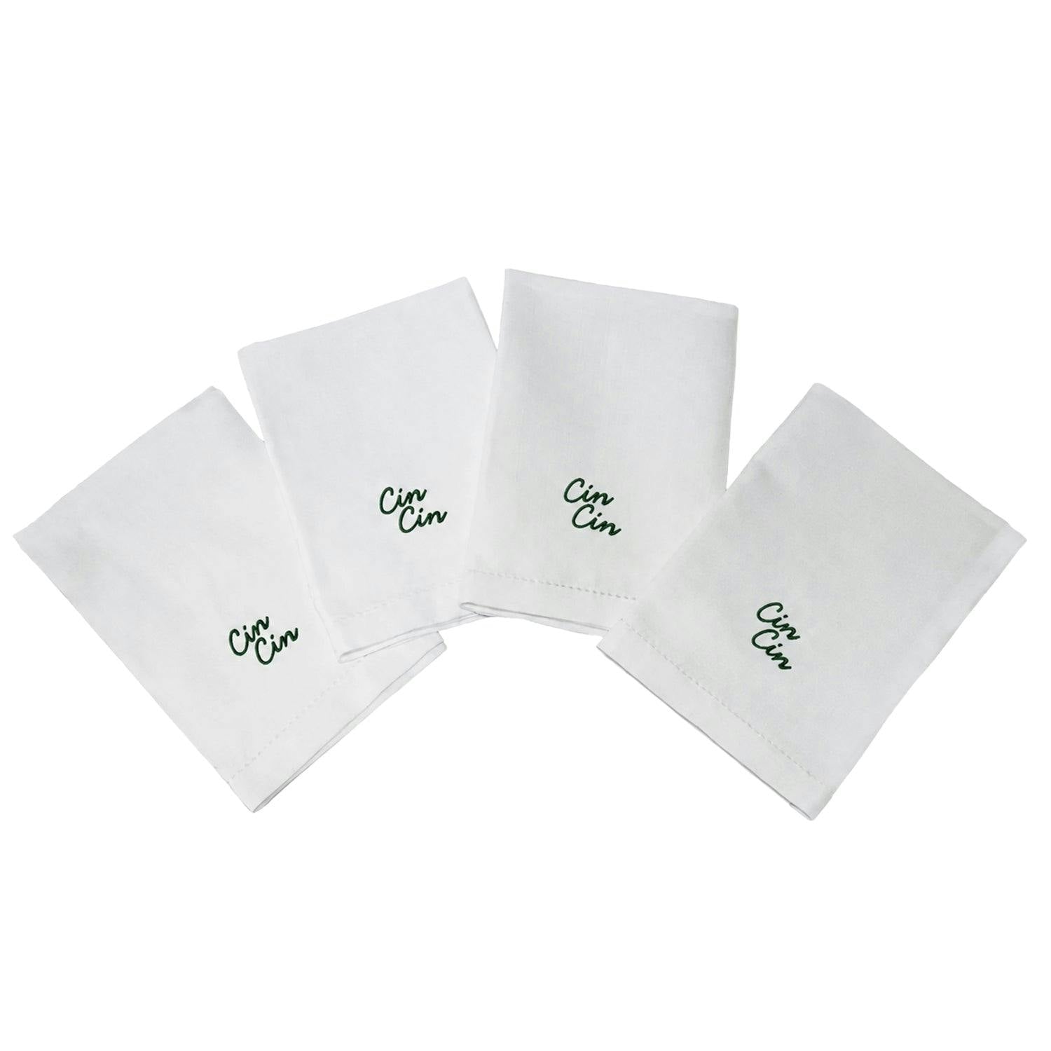 Cin Cin Dinner Napkins Set of 4 in Green