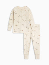 2 Piece Long Sleeve Jammie Set Basket / Cranberry