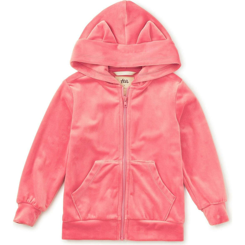Ears Velour Hoodie, Purple