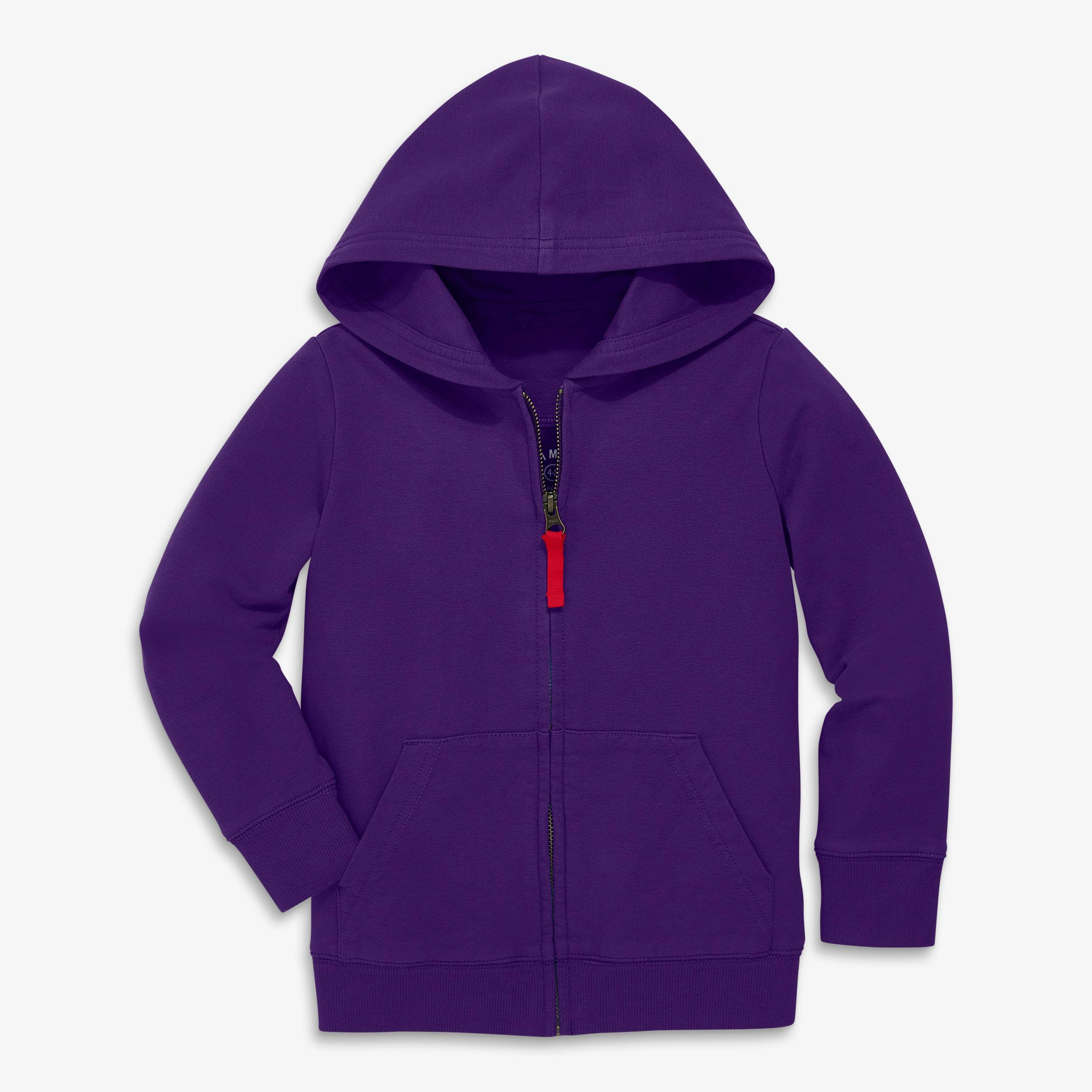 Kids zip hoodie in seasonal colors