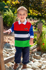 Jersey Knit Polo With Race Car