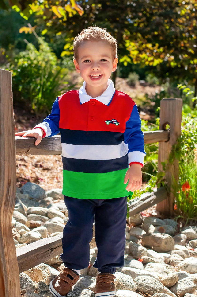 Jersey Knit Polo With Race Car