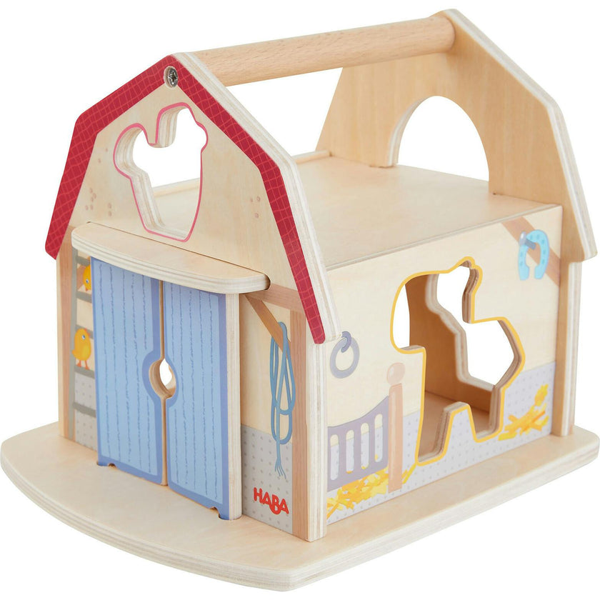 Farmhouse Sorting Box Wooden Shape Sorter Toy