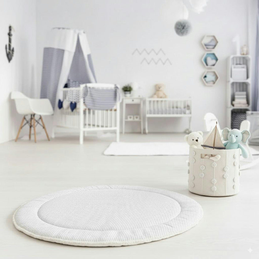 Handmade Canvas Storage Basket Pom Pom