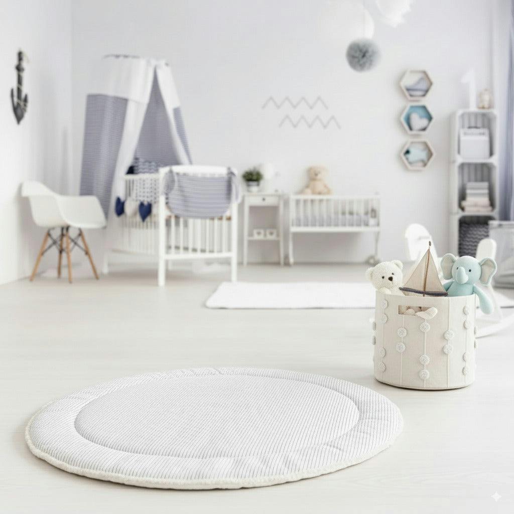 Handmade Canvas Storage Basket Pom Pom