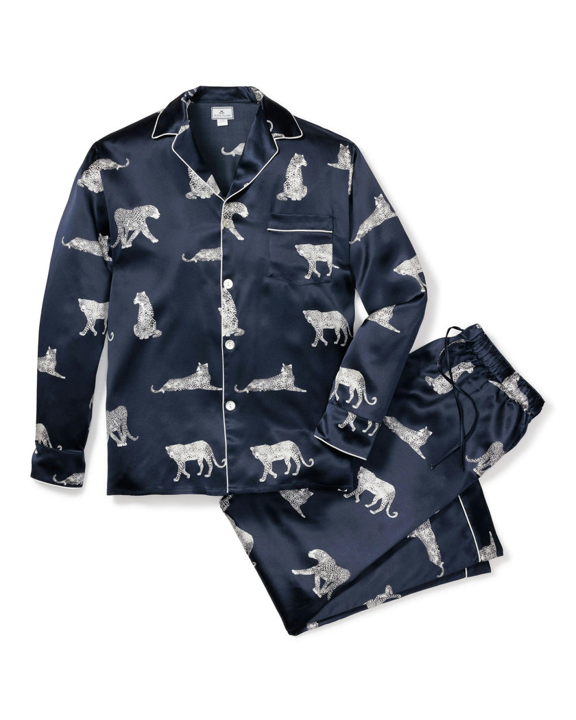 Men's Silk Pajama Set in Panthère de Nuit