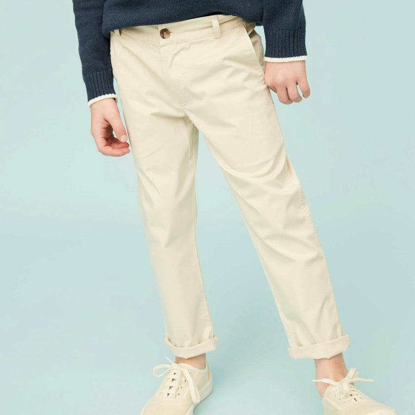 Beige Lightweight Chino Trousers