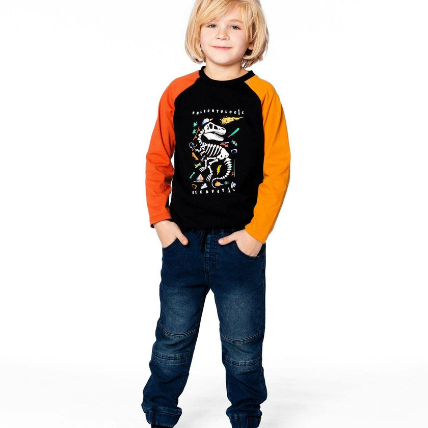 Long Sleeve Raglan T-Shirt with Glow-In-The-Dark Print