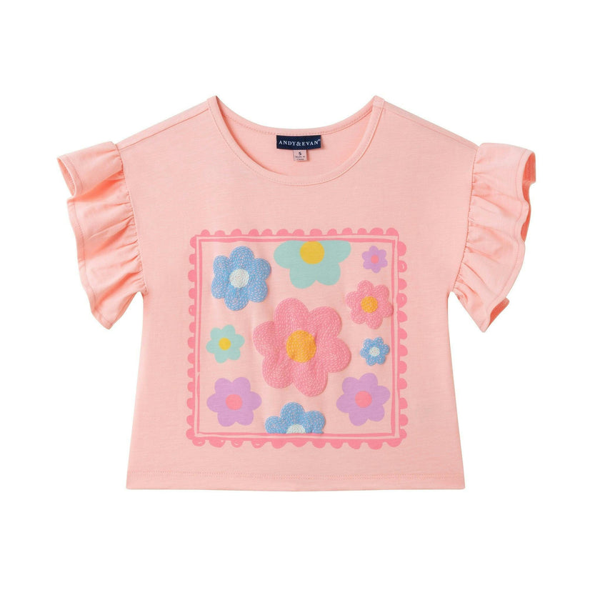 Jersey Ruffle Tee | Rose Pink