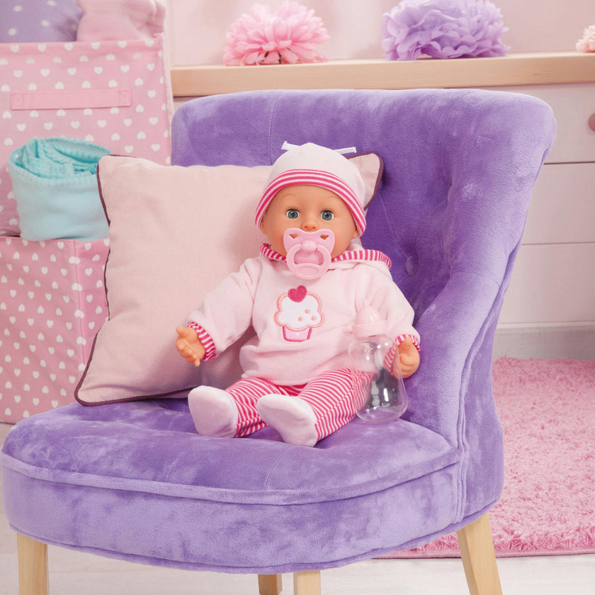 First Words Baby: 24 Sounds 15" Doll - Pink Cupcake