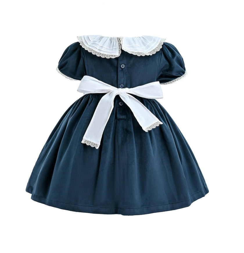 Navy Blue Velvet Dress