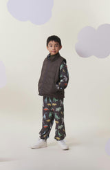 Casey Reversible Lightweight Down Puffer Vest, Dinosaur Dudes