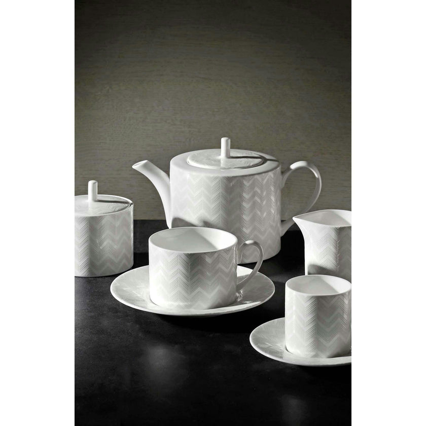 Tea Pot Or Coffee Pot Zig Zag  White Diam. 4.75"