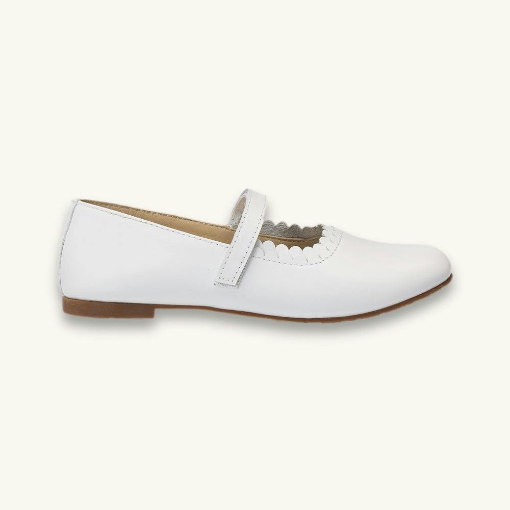 Aria Ballet Flat | White Leather