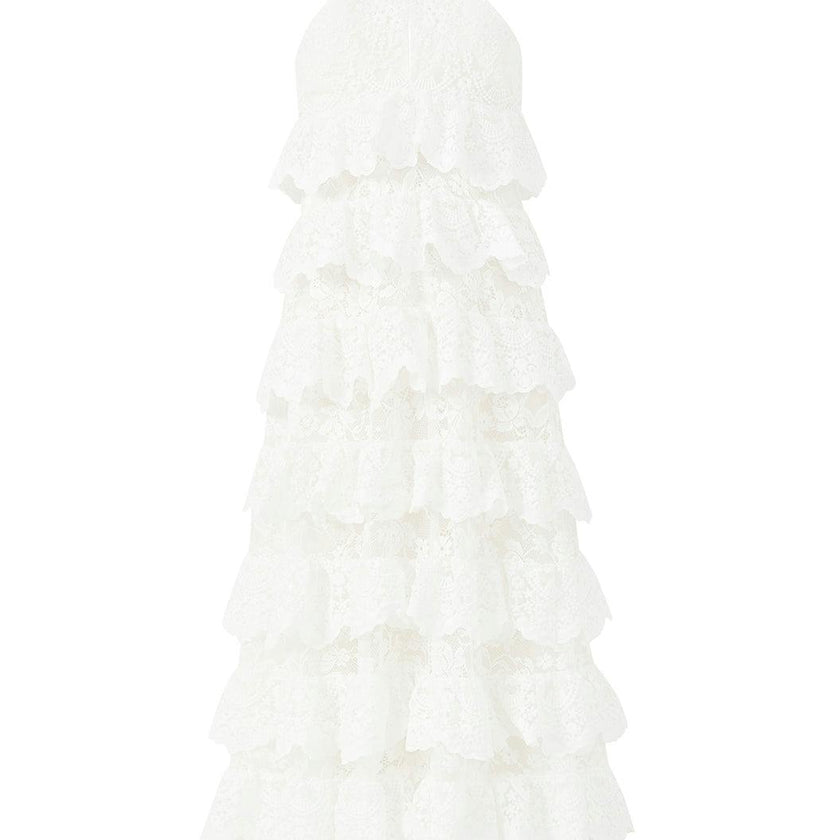 Paloma Lace Frill Maxi Dress