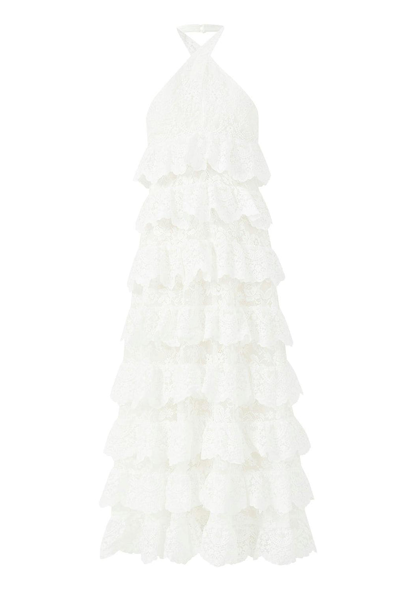 Paloma Lace Frill Maxi Dress