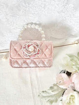 Velvet Peony Tweed Flower Purse