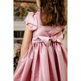 Astrid Pink Silk Smocked Girl Dress