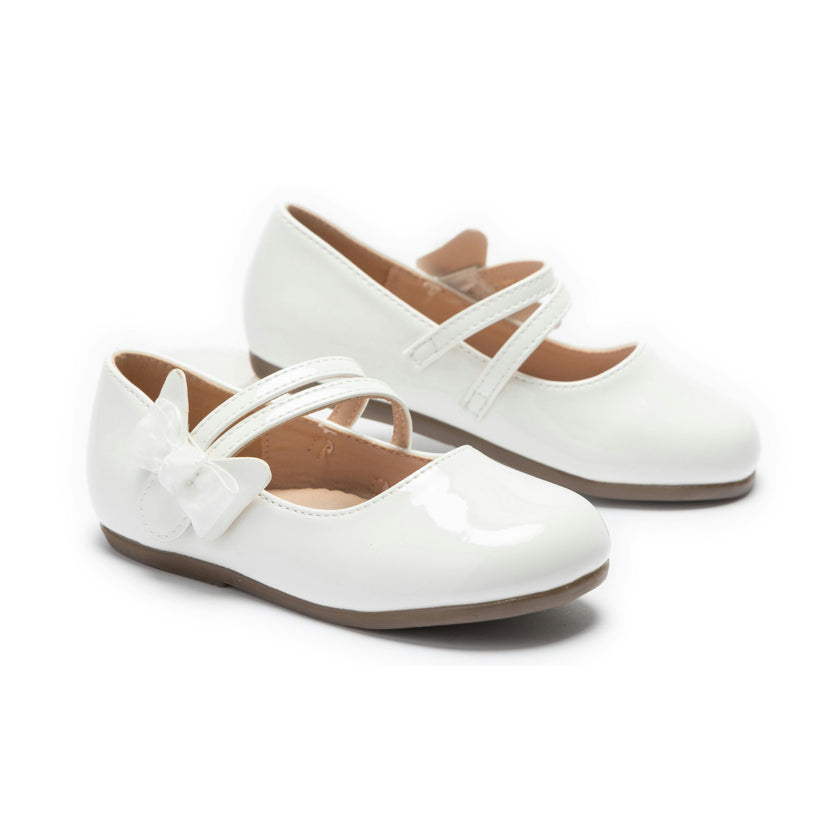 White Evelina Bow Shoes