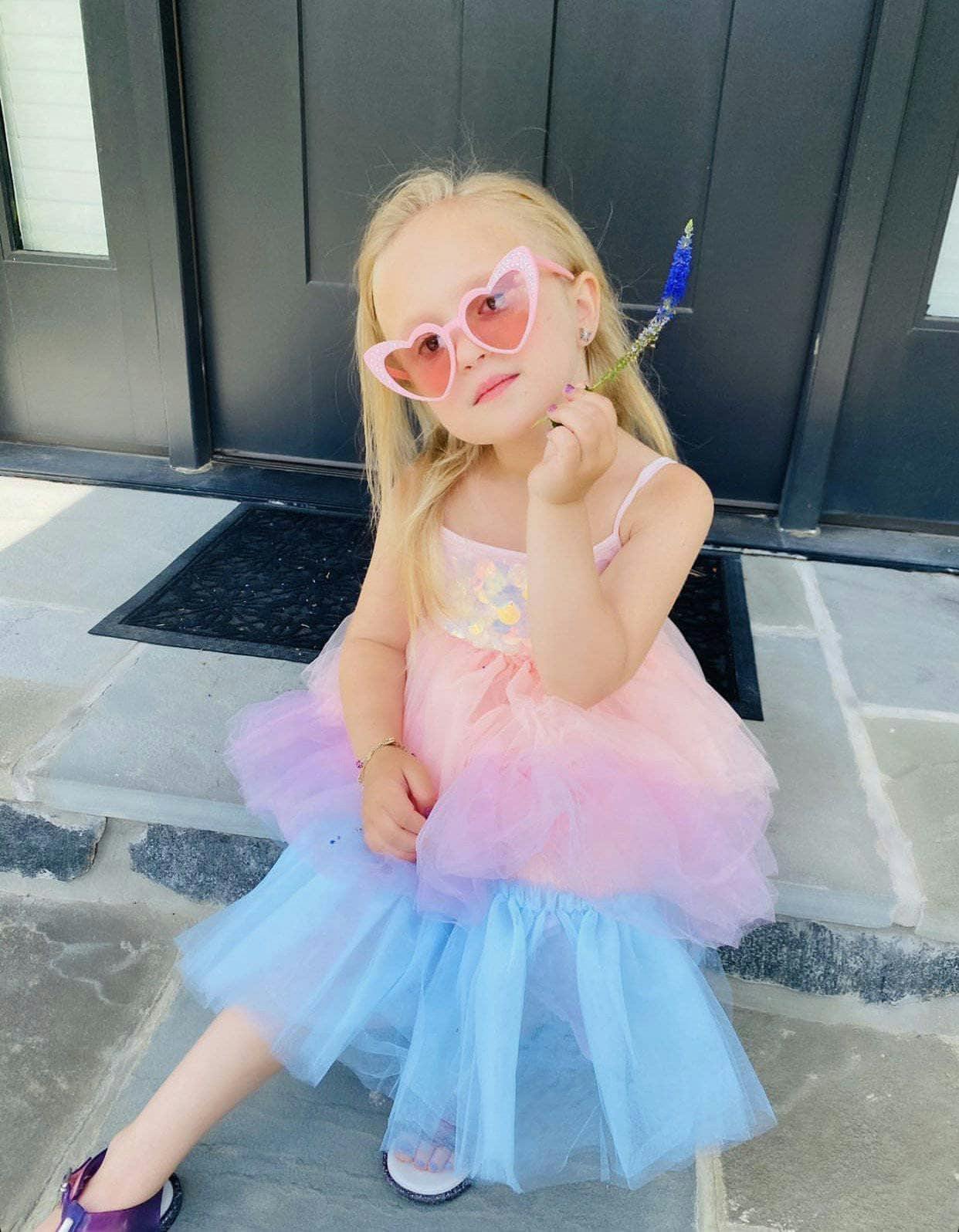 Paillette Ombre Tutu Dress, Multi