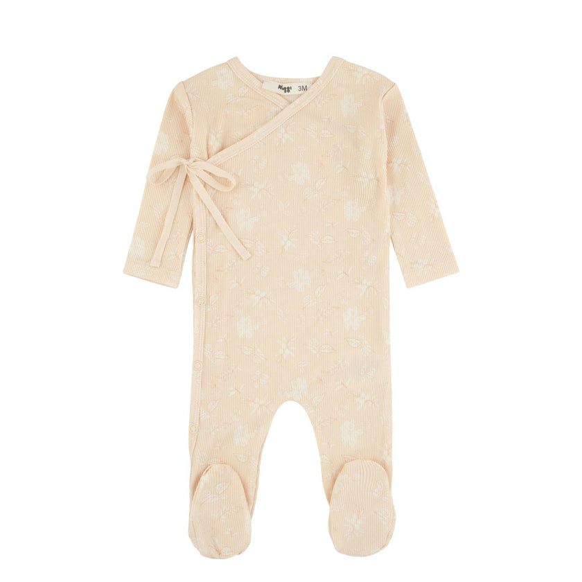 Ribbed Floral Wrap Footie