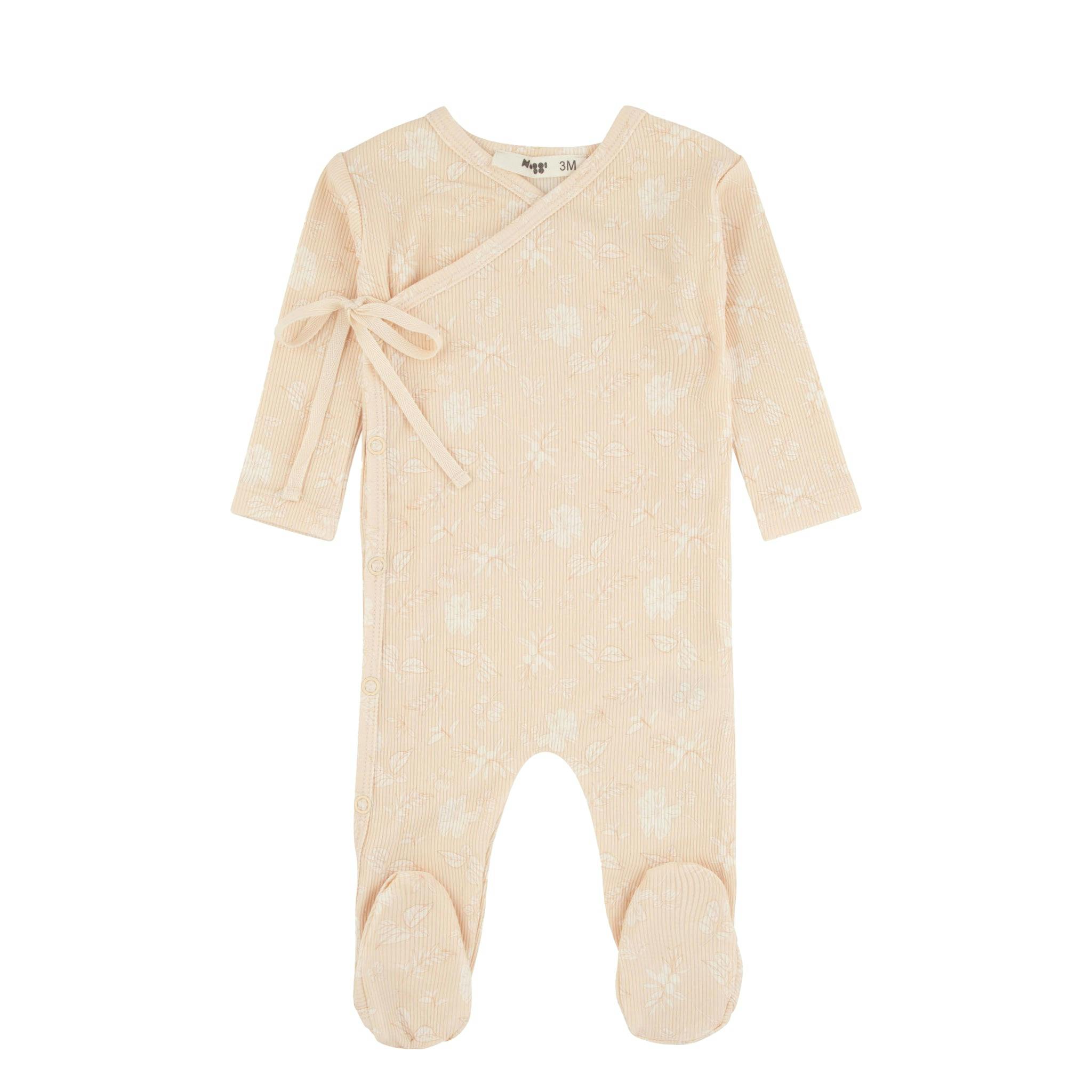 Ribbed Floral Wrap Footie