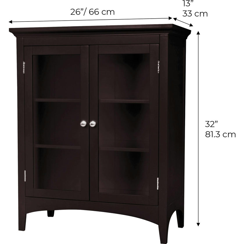 Madison Wooden Floor Cabinet with 2 Glass Doors