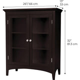 Madison Wooden Floor Cabinet with 2 Glass Doors