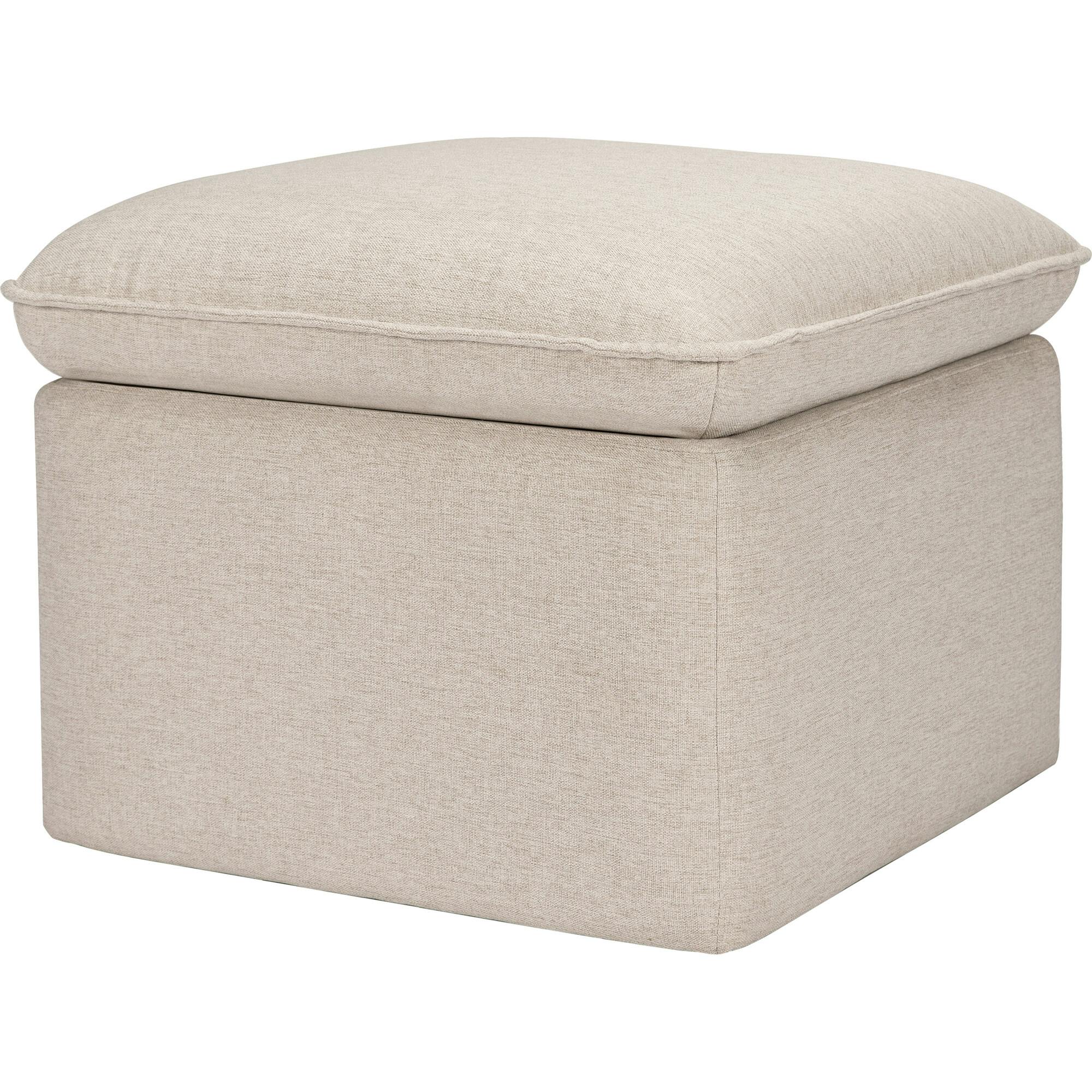Cali Eco-Performance Fabric Storage Ottoman With USB Port