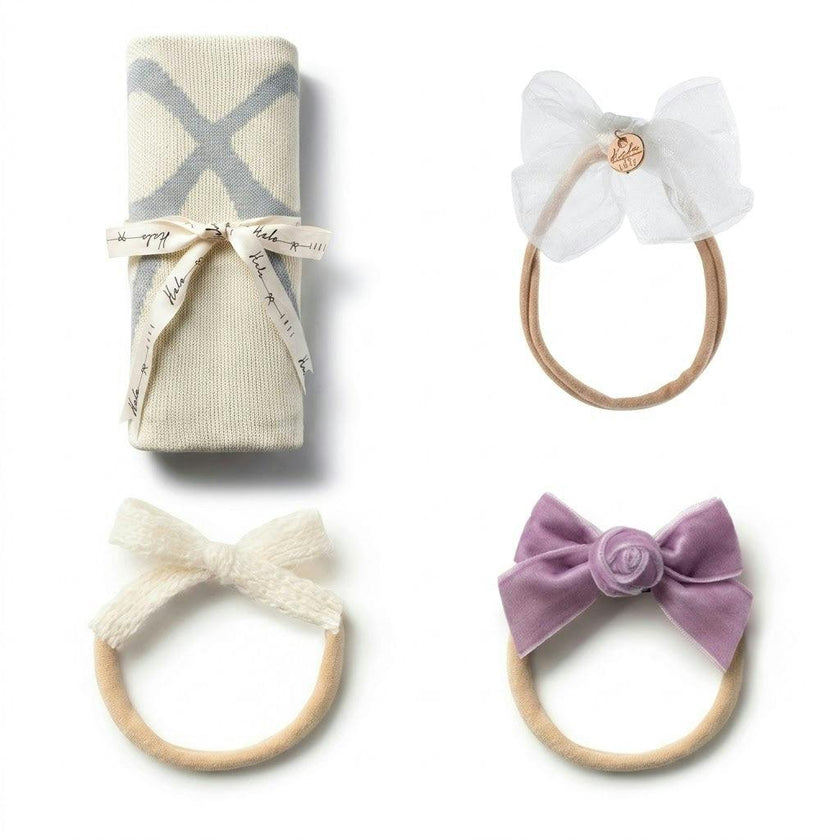 Halo Luxe Soft & Comfortable Newborn Baby Accessories Bundle - Designer Baby Hair Collection