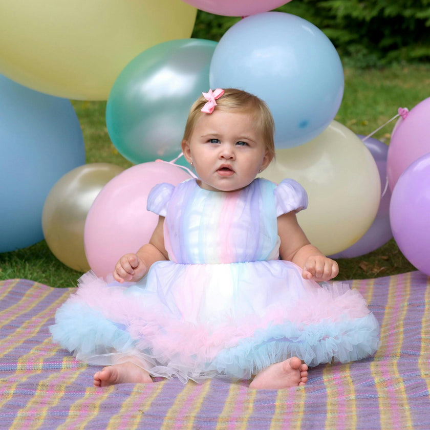 Rainbow Tulle Party Dress